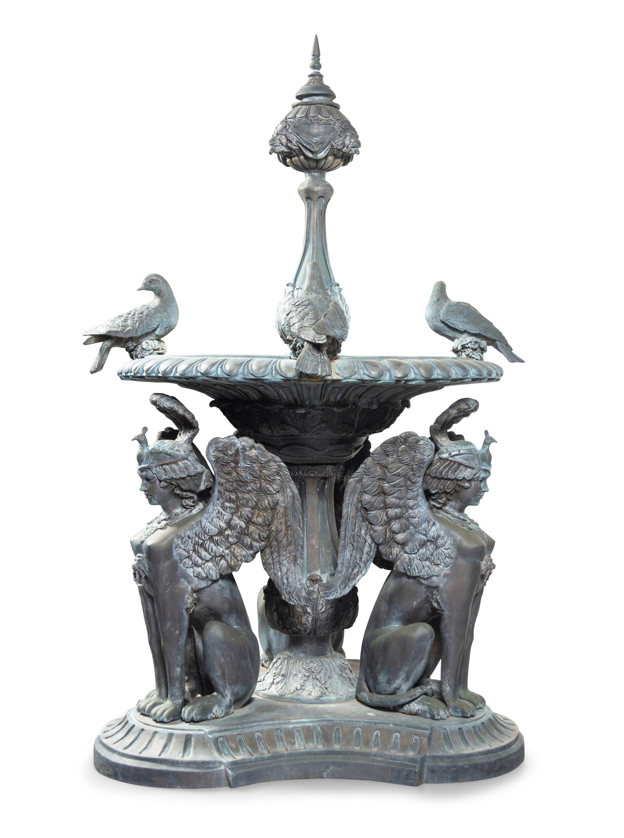 A Neoclassical Style Bronze Fountain