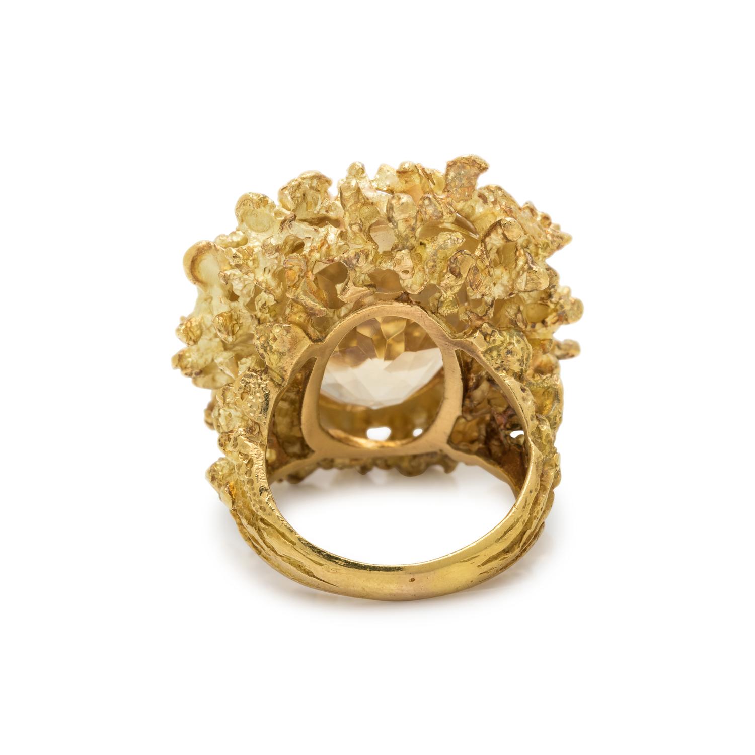 YELLOW GOLD AND CITRINE RING