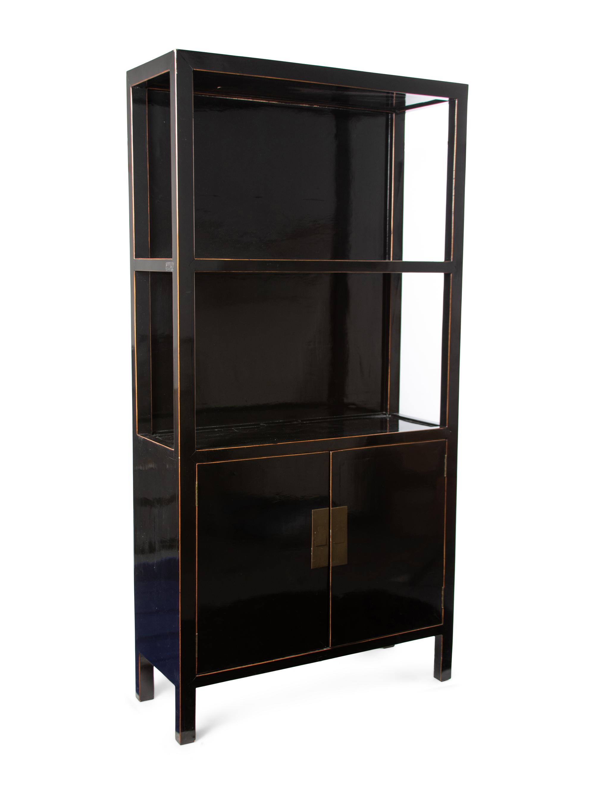A Contemporary Chinese Ebonized Cabinet