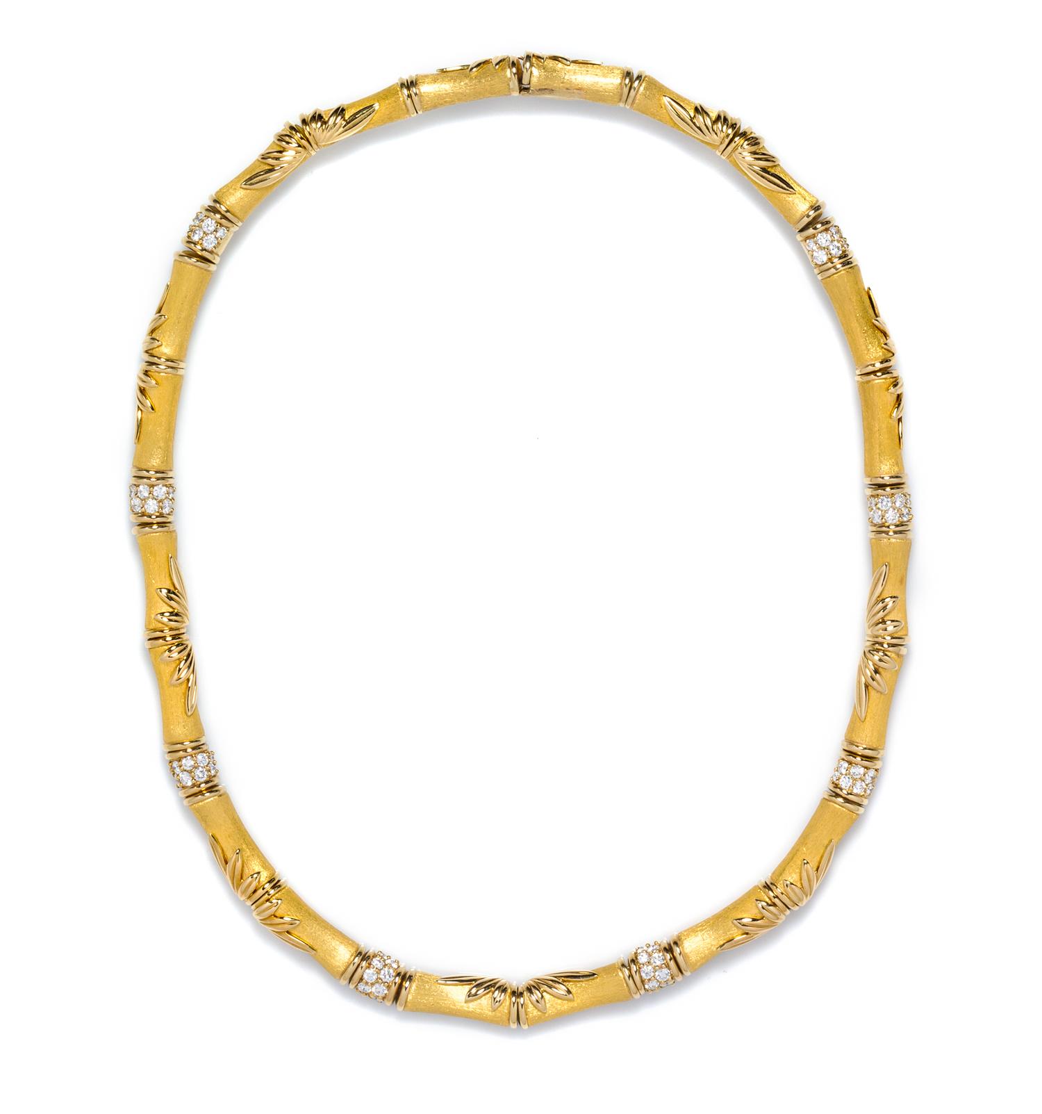A 24 and 18 Karat Yellow Gold and Diamond Necklace, Mark Patterson, 78.10 dwts.