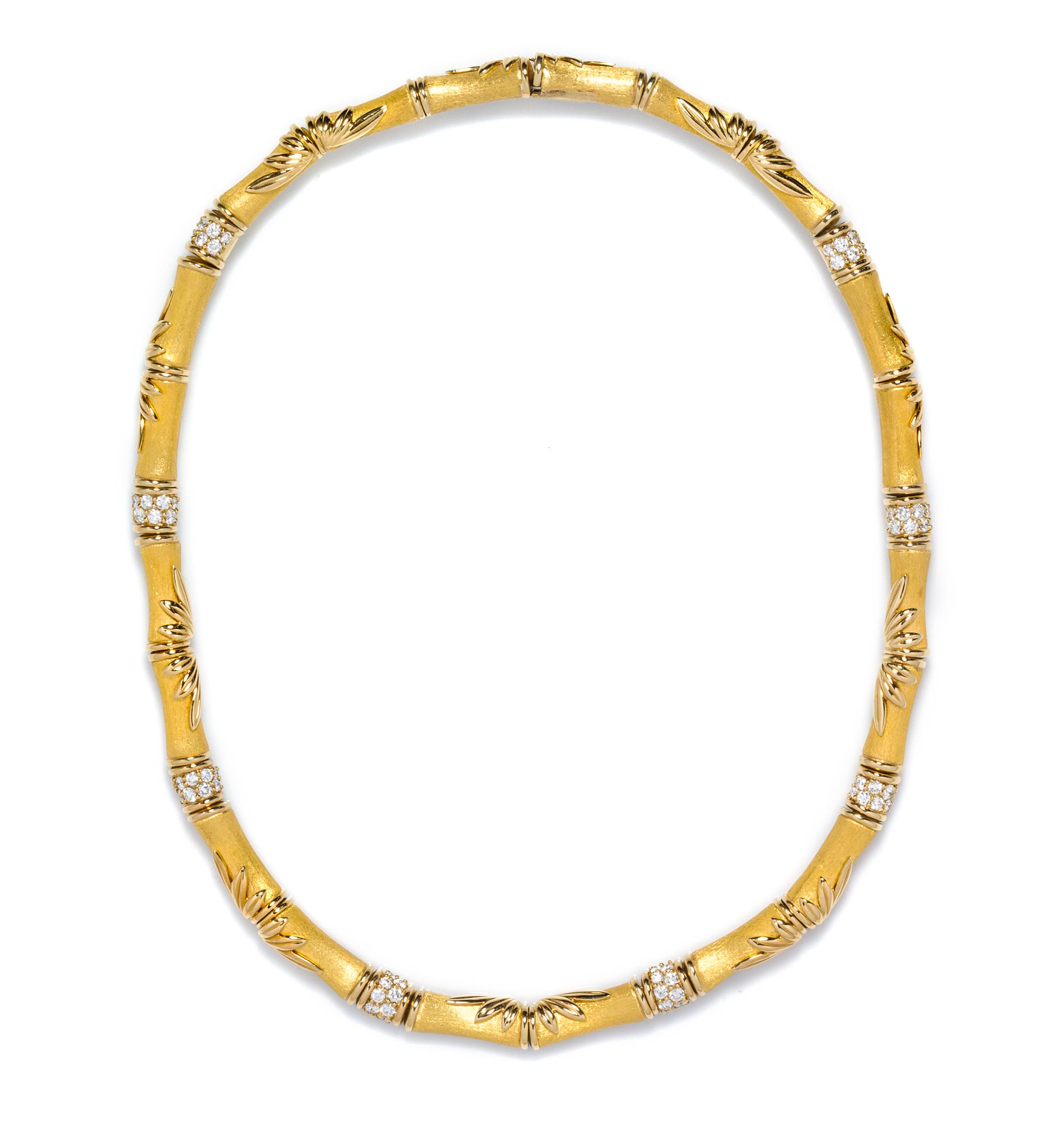 A 24 and 18 Karat Yellow Gold and Diamond Necklace, Mark Patterson, 78.10 dwts.