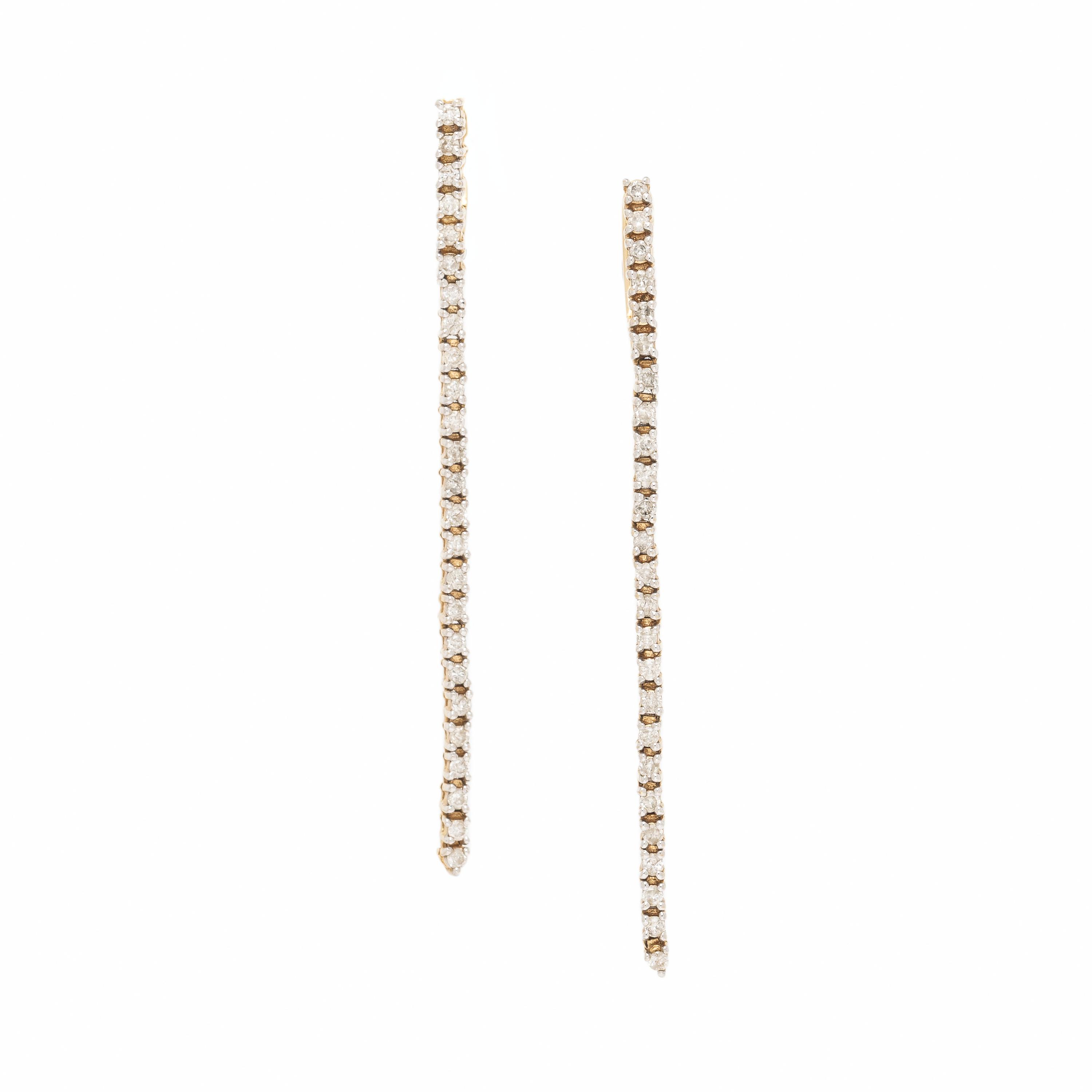 Diamond and Yellow Gold Earrings