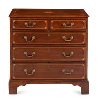 An English Mahogany and Marquetry Chest of Drawers