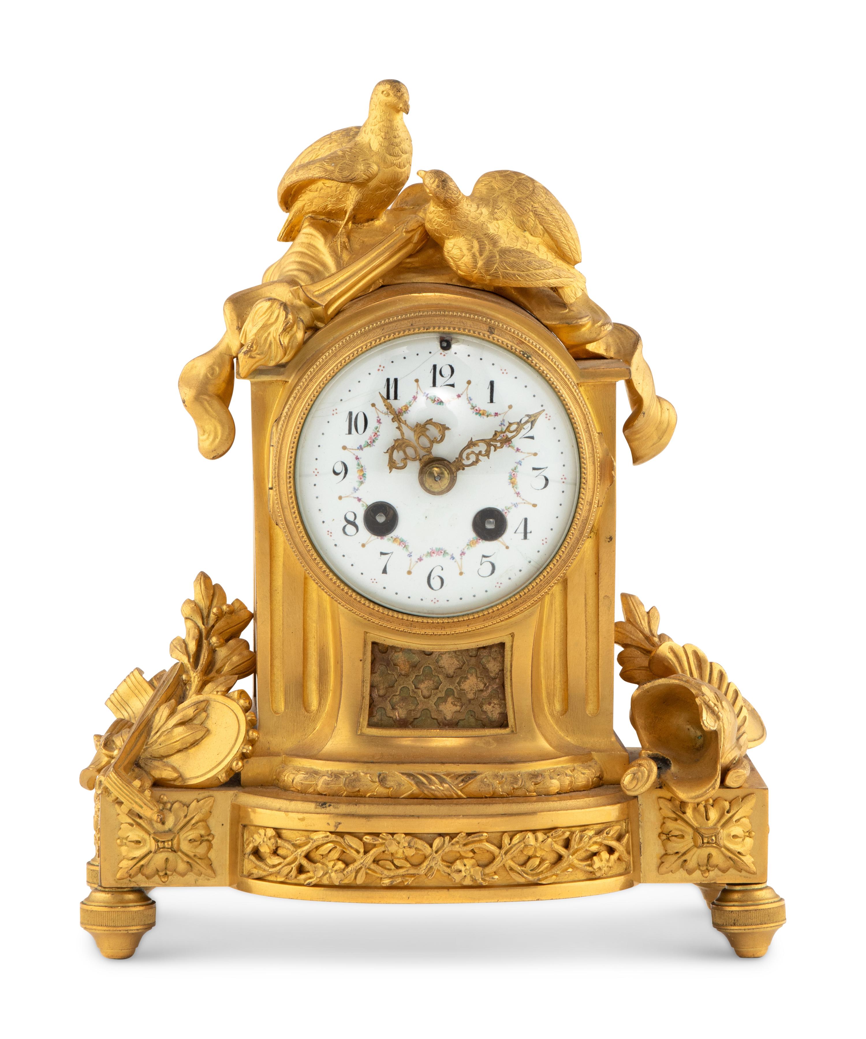 A French Gilt Bronze Mantel Clock