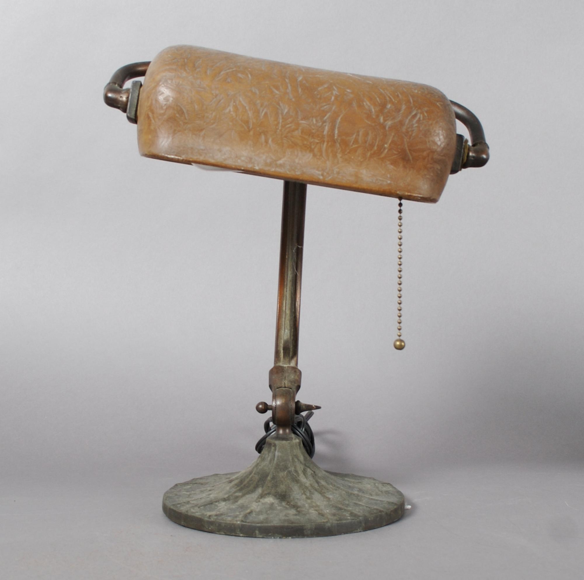 A Handel Desk Lamp, Height 13 1/4 inches.