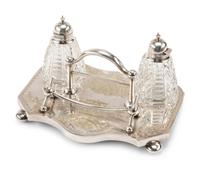 A Silver-Plate and Cut Glass Presentation Inkwell