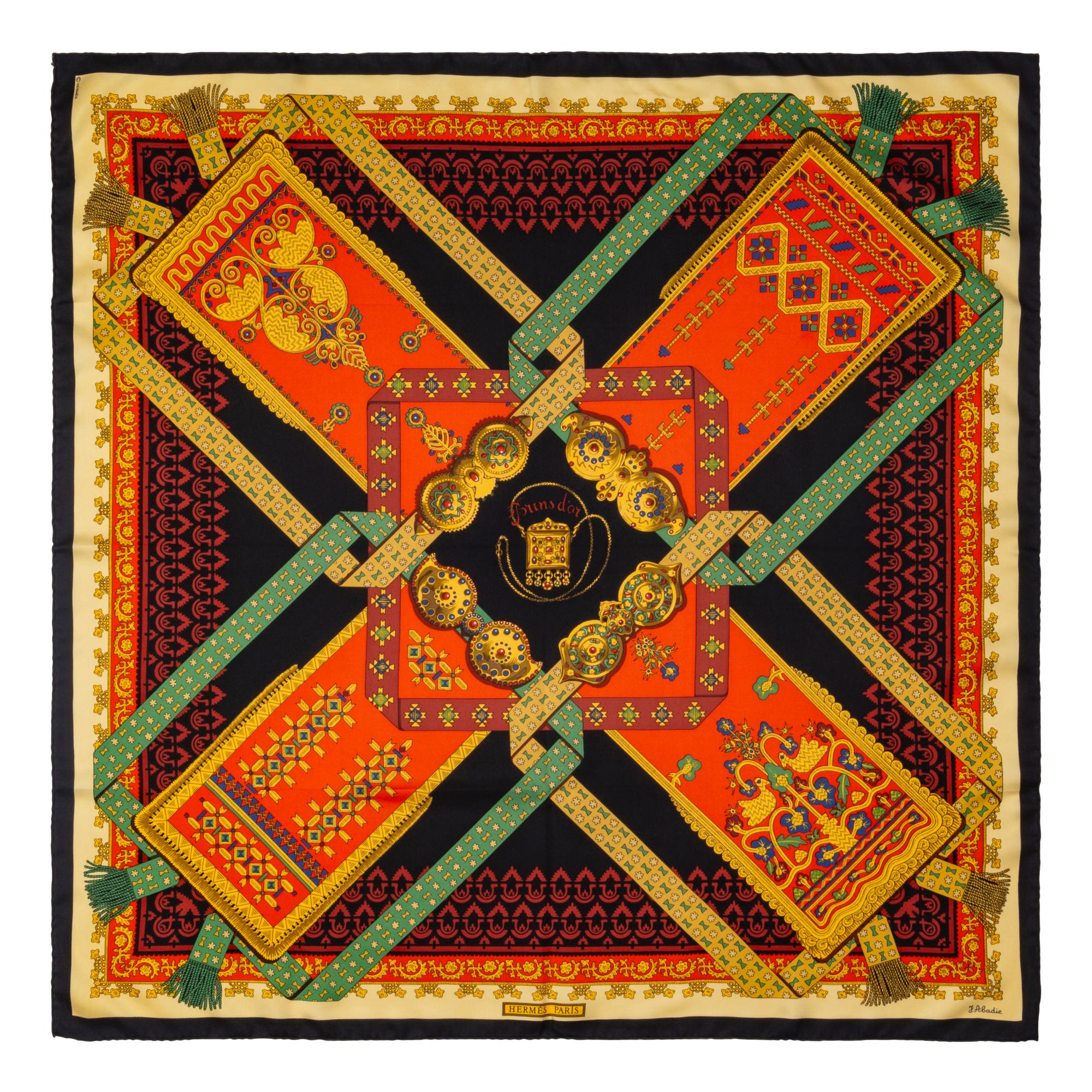 A Group of Three Hermès Silk Scarves