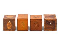 A Group of Four English Tea Caddies