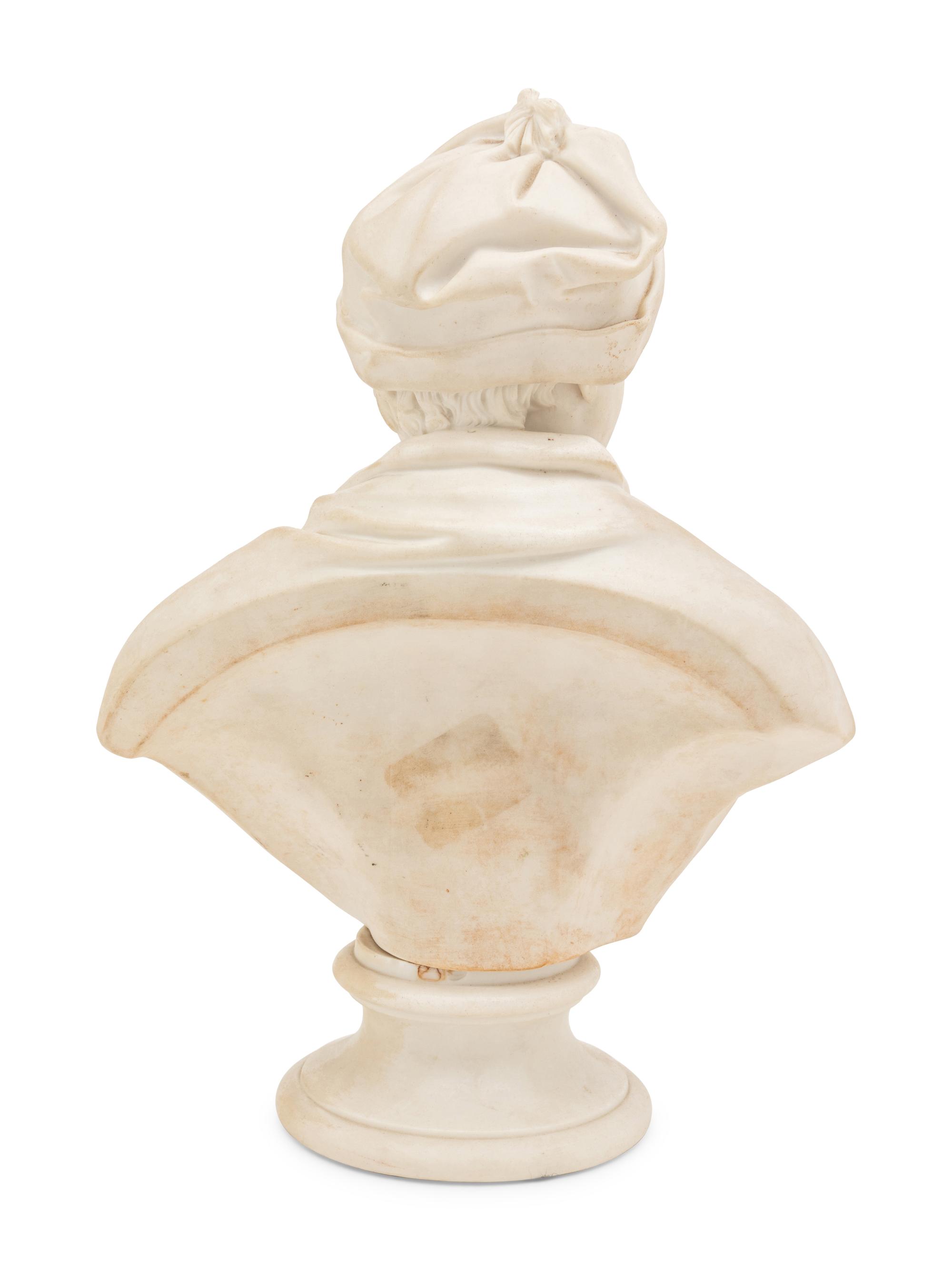 A Continental Bisque Porcelain Bust