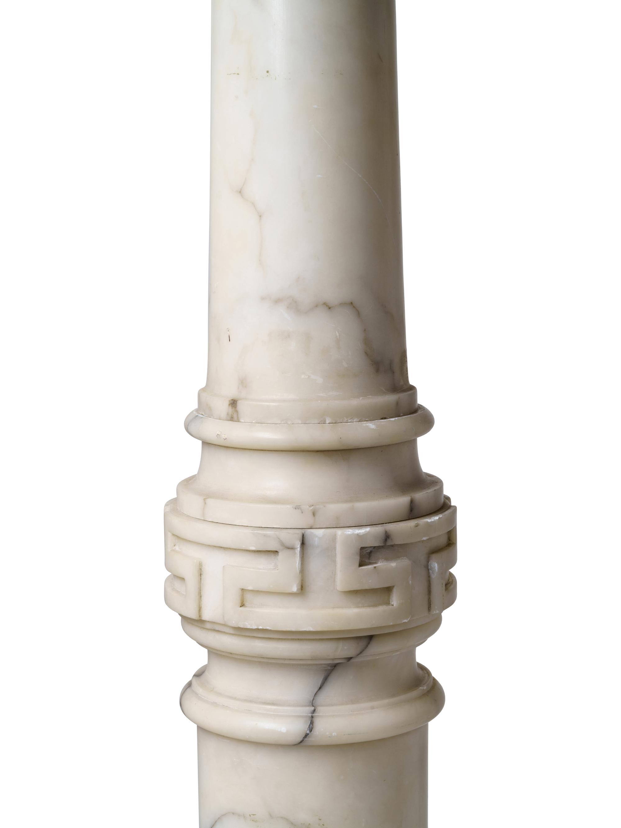 A Neoclassical White Marble Pedestal
