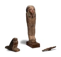 Three Egyptian Painted Wood Ptah-Sokar-Osiris Fragments