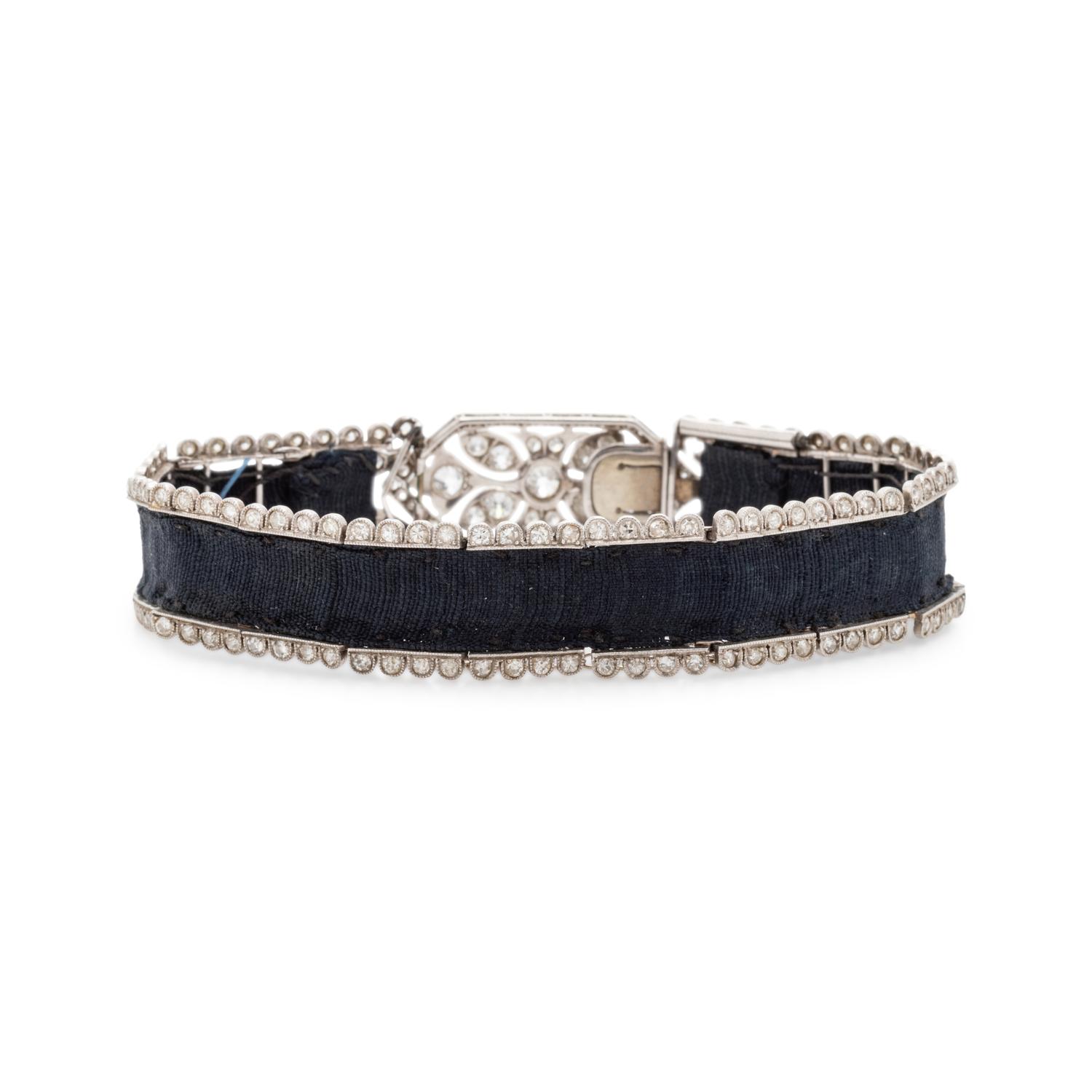 EDWARDIAN, DIAMOND AND RIBBON BRACELET