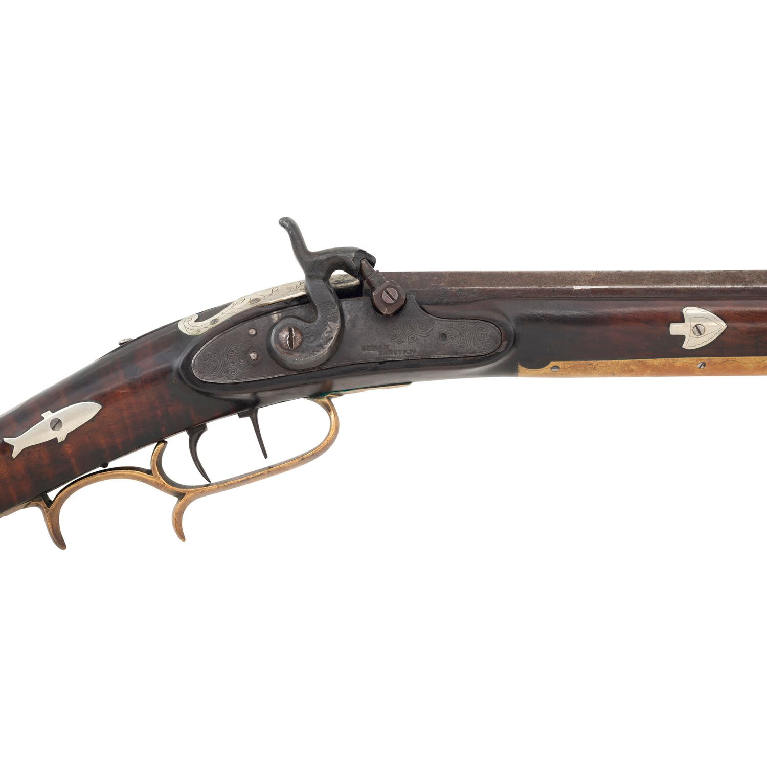 Highly Decorated and Published Half Stock Percussion Long Rifle by W. Shockey (Washington County, Ohio)