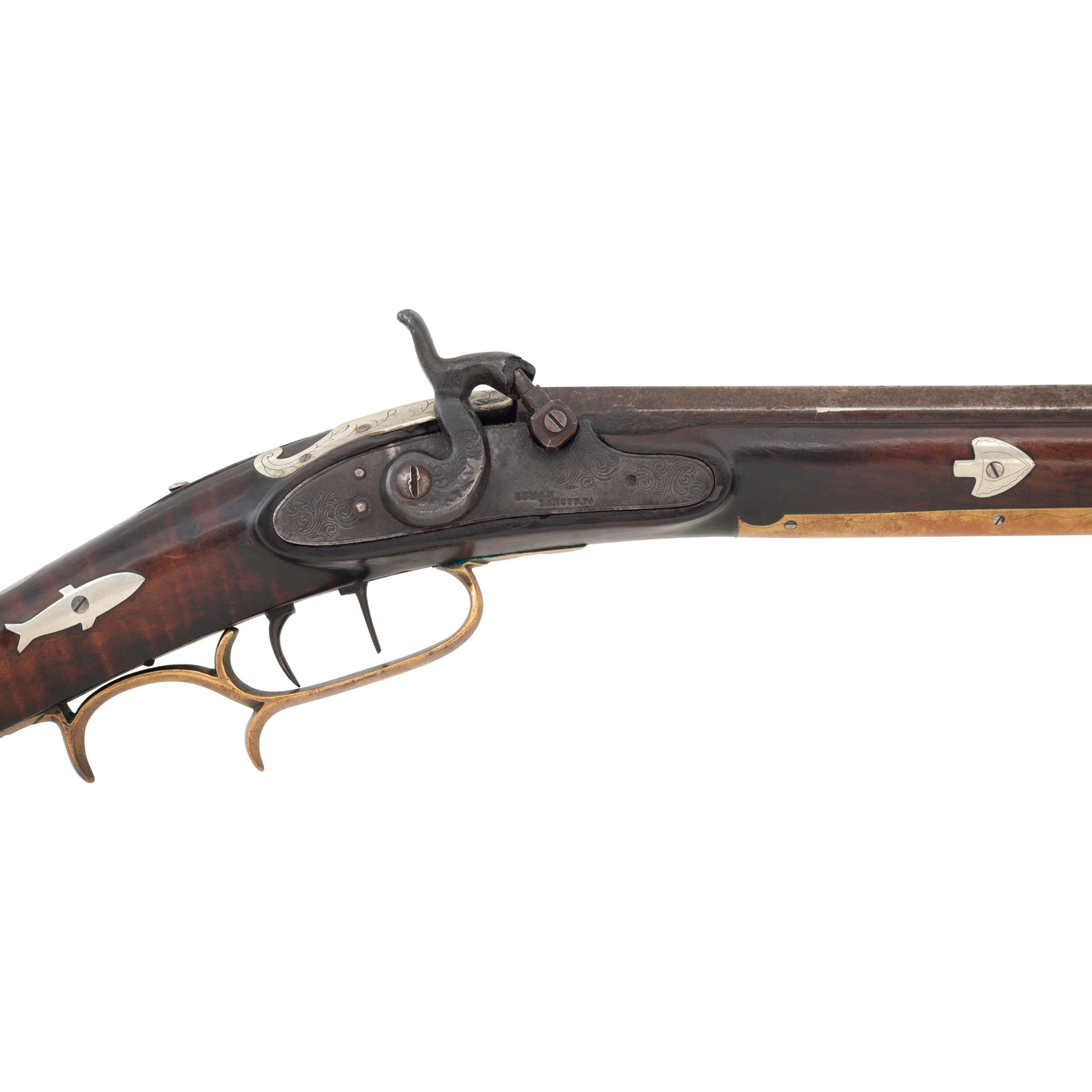 Highly Decorated and Published Half Stock Percussion Long Rifle by W. Shockey (Washington County, Ohio)