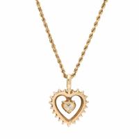 Diamond and Ruby Heart Pendant Necklace