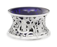An Irish Silver Dish Ring and Glass Liner