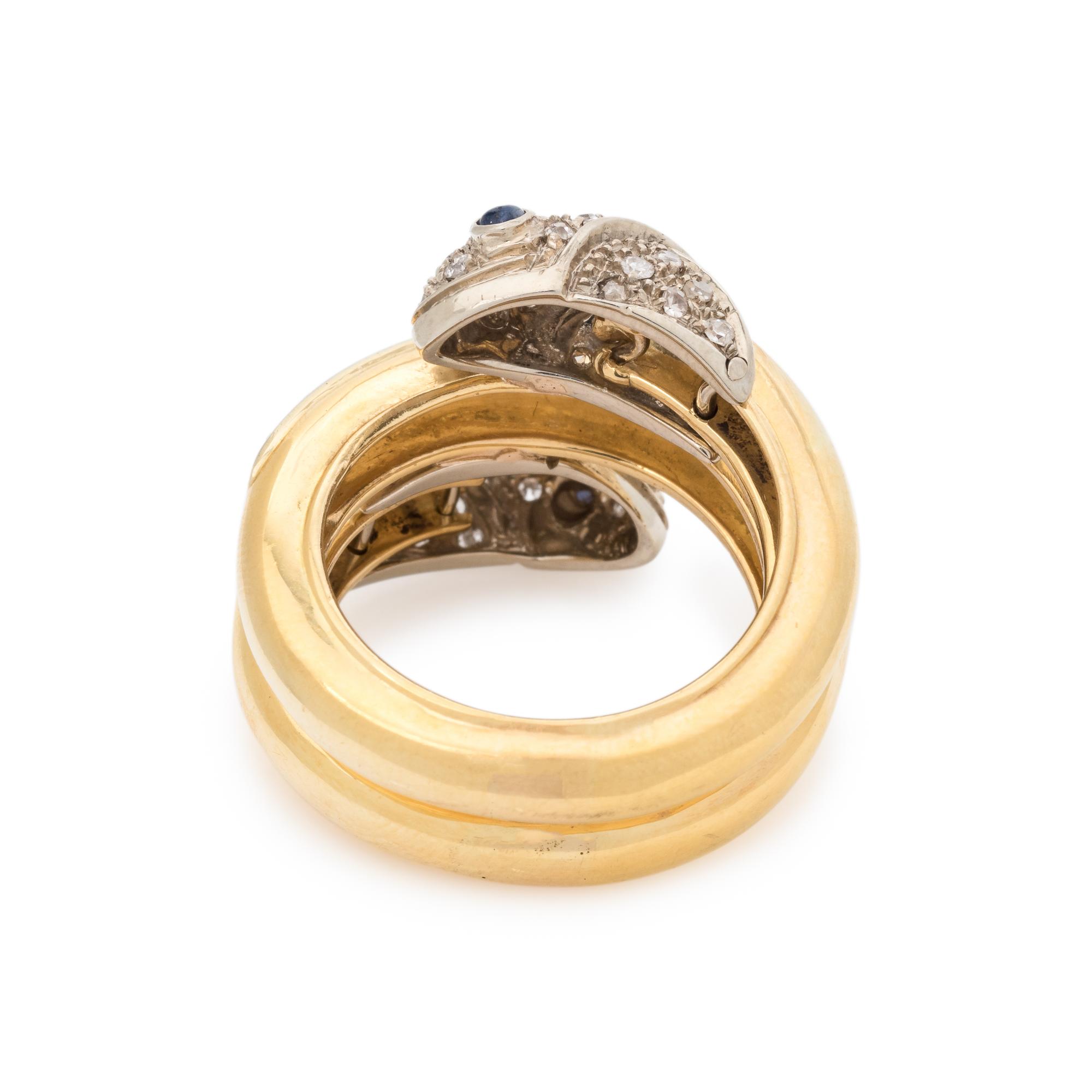 DIAMOND AND SAPPHIRE SNAKE RING