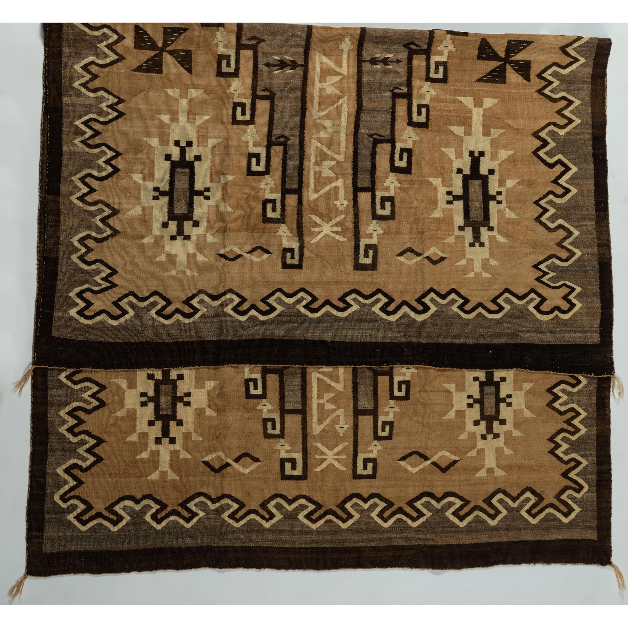 Master Weaver Blind Man's Wife (Dine, 20th century) Attributed, Navajo Two Grey Hills Weaving / Rug