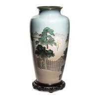 An Impressive Pair of Large Japanese Cloisonné Presentation Vases, Ando Jubei Studio, Late Meiji to Taisho Period — 日本明治-大正時期 安藤七寶店七寶燒花瓶一對