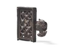 A Small Wrought Iron Latch with Human Face-Form Knob, French, 16th Century