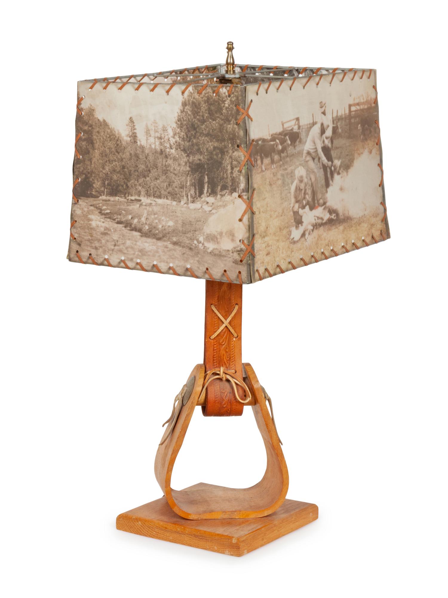 Pair of Western Style Stirrup Table Lamps