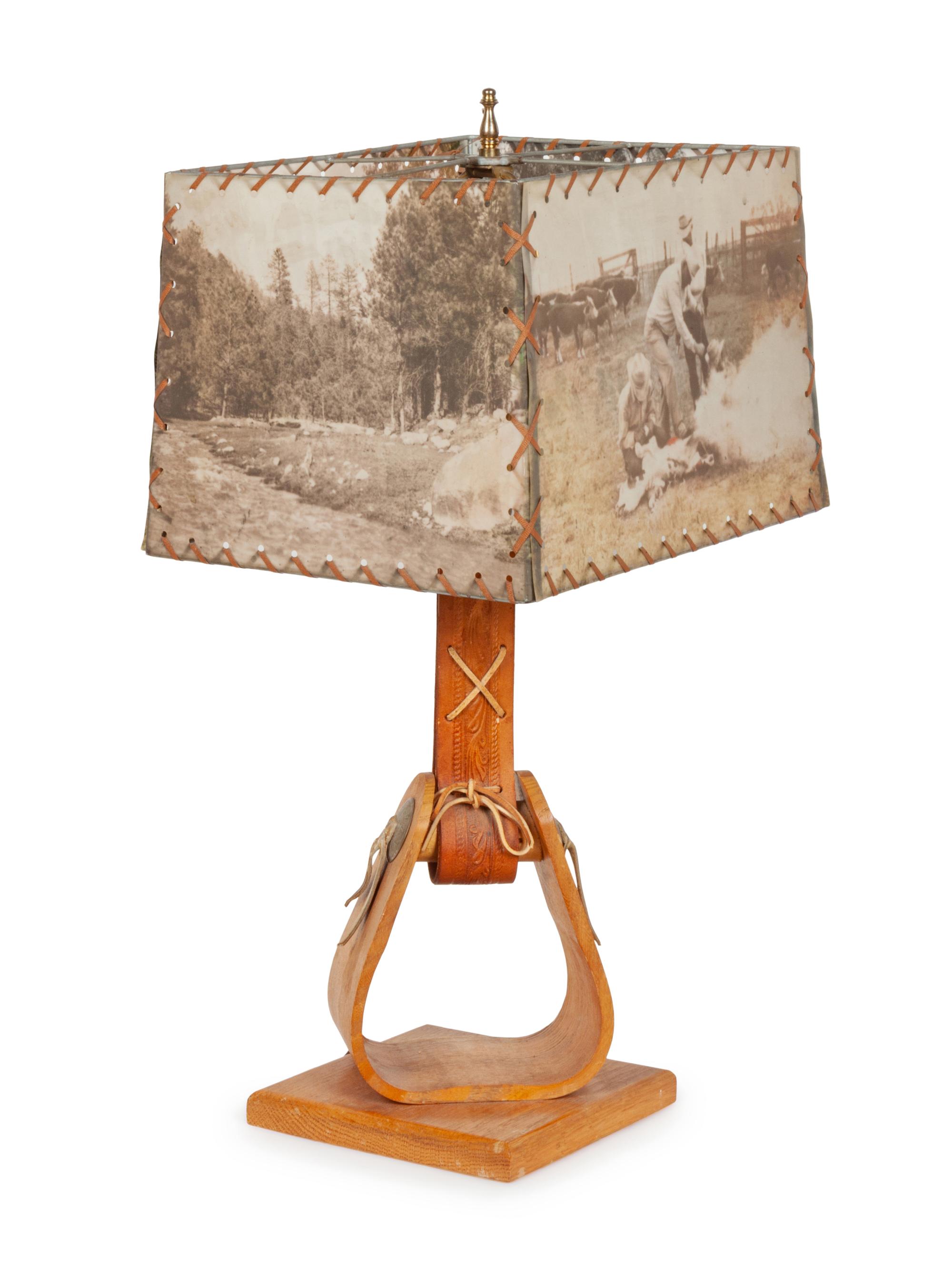 Pair of Western Style Stirrup Table Lamps