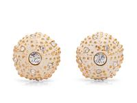 Kenneth J Lane Anemone Earclips, 1980-90s