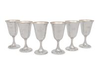 A Set of Six American Silver Goblets