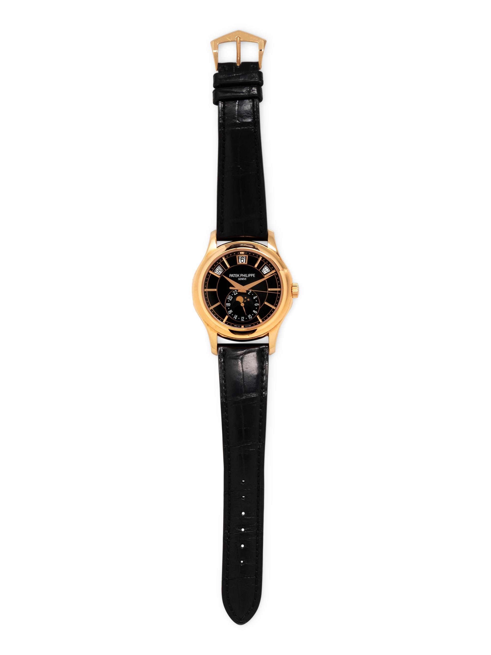 PATEK PHILIPPE, REF. 5205R 18K ROSE GOLD ANNUAL CALENDAR WITH MOON PHASE WATCH