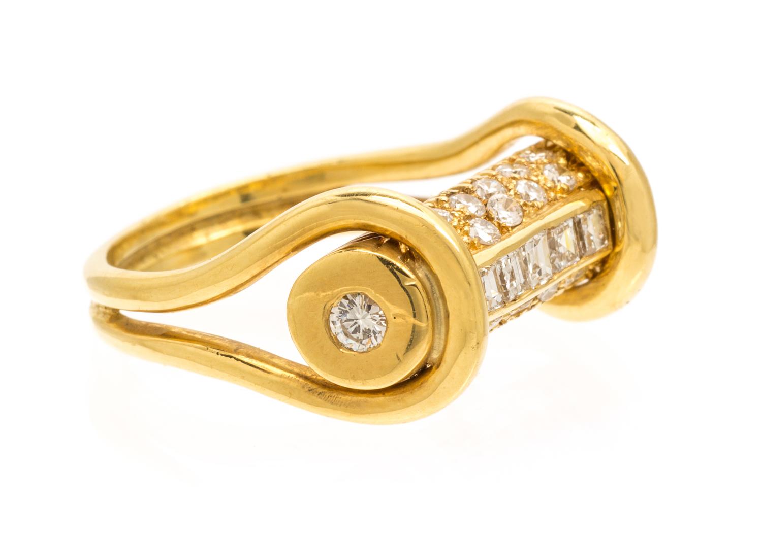 A Yellow Gold and Diamond Ring, 5.50 dwts.