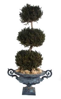 A Black Painted Cast Metal Jardiniere Height 10 inches.