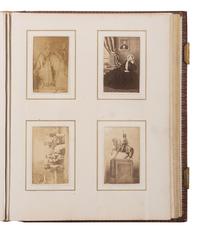 [EARLY PHOTO.] Album containing 100+ CDVs of European personalities, incl. royalty, ca 1860s-1870s.