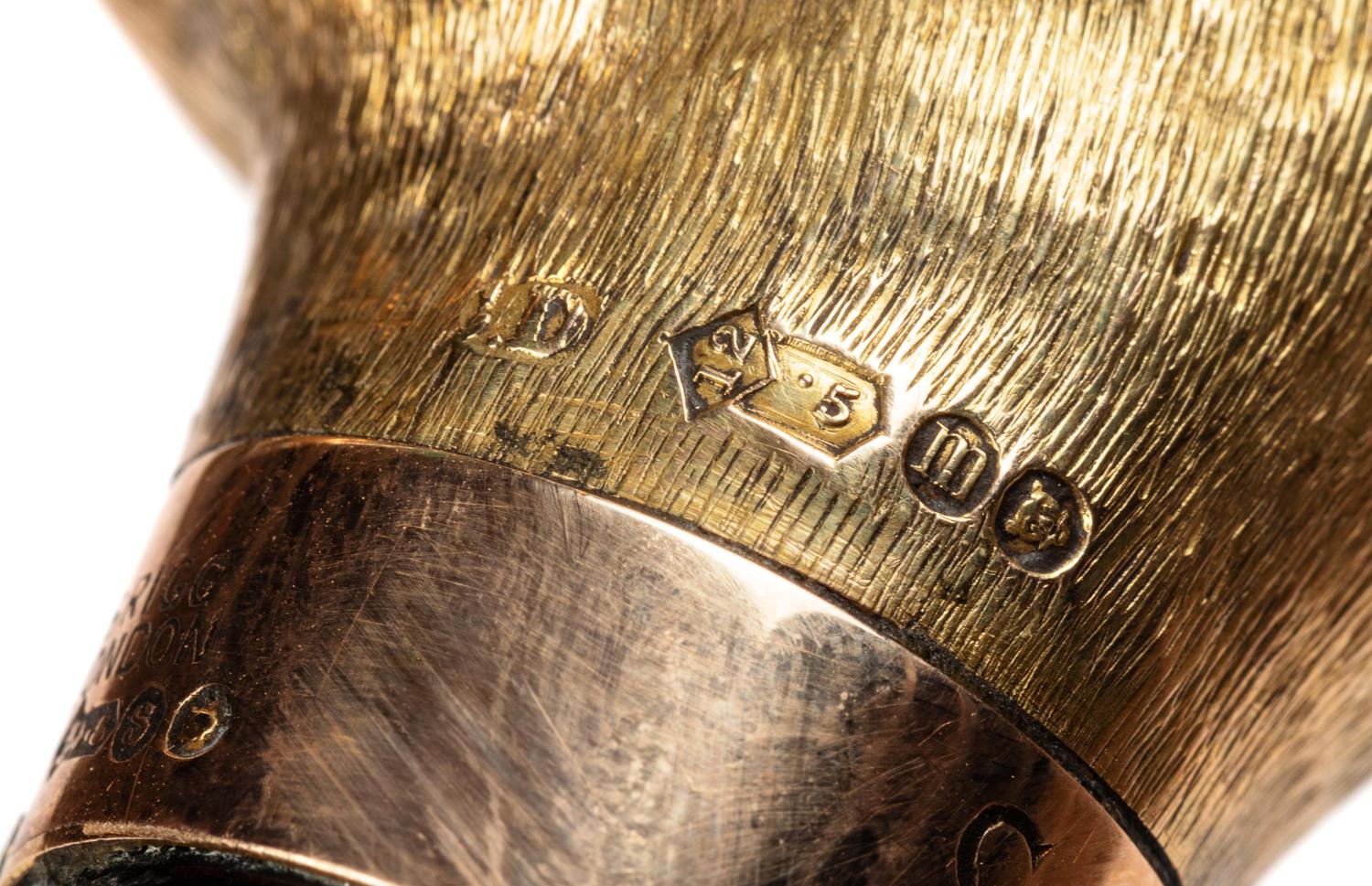 An Edwardian 12-Karat Gold Zoomorphic Walking Stick