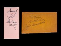 A Group of James J Braddock and Max Baer Signed Autograph Items (Braddock signed as Jim),