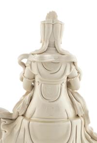 A Blanc-de-Chine Figure of Guanyin Atop an Elephant