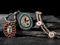 Navajo or Zuni Mosaic Inlay Necklaces and Pendants