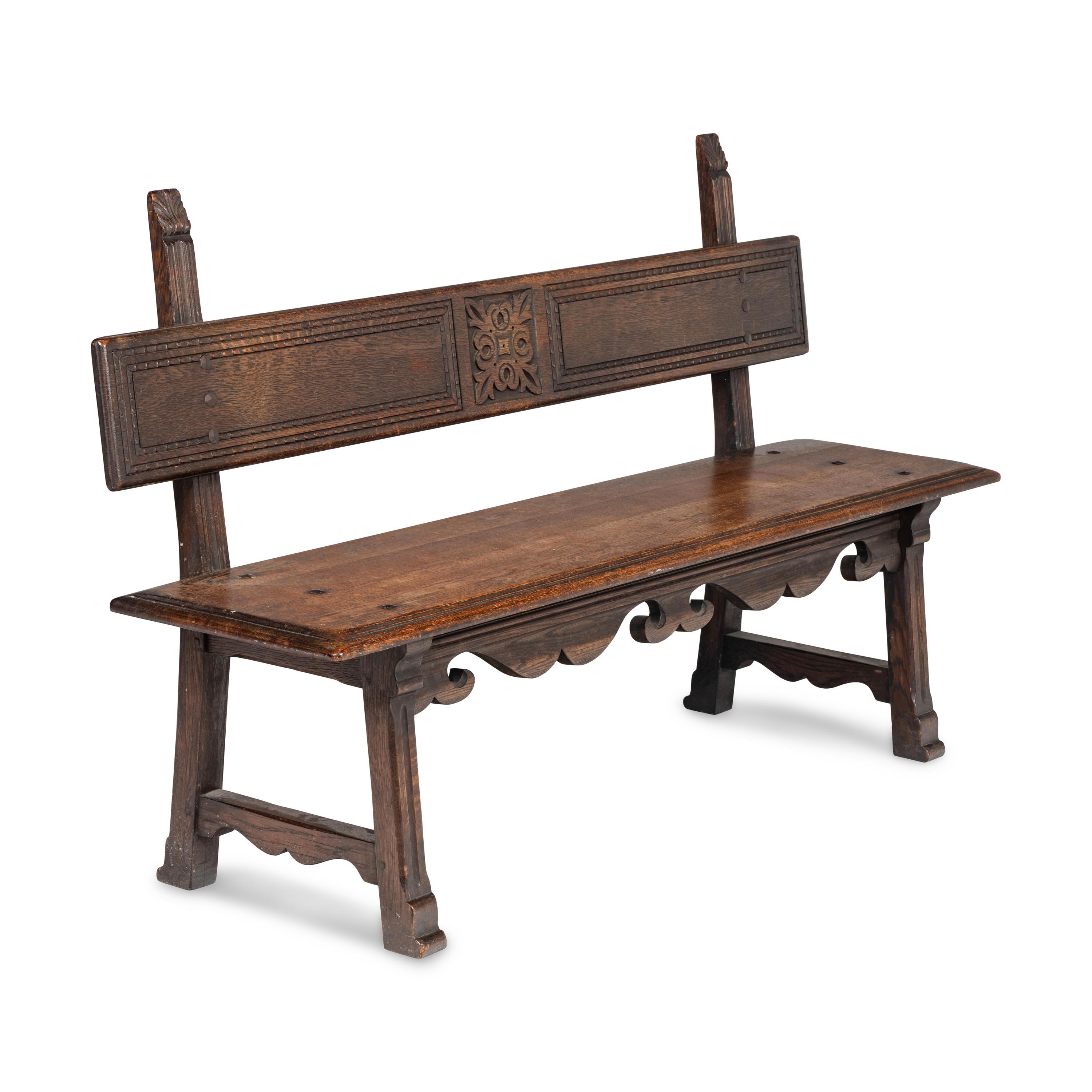 An Italian Oak Hall Bench