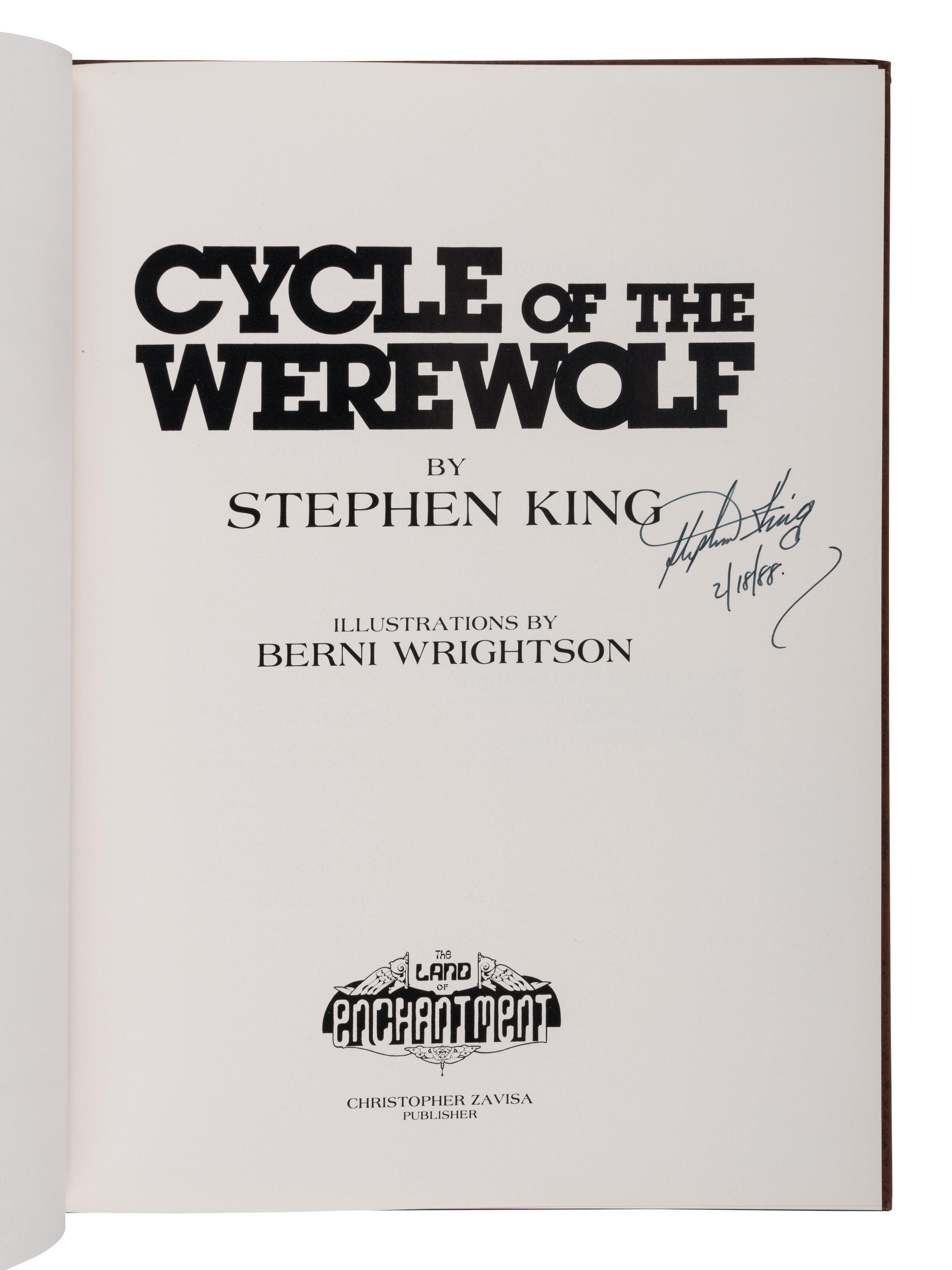 KING, Stephen (b. 1947). Cycle of the Werewolf. Westland, MI: The Land of Enchantment, 1983.