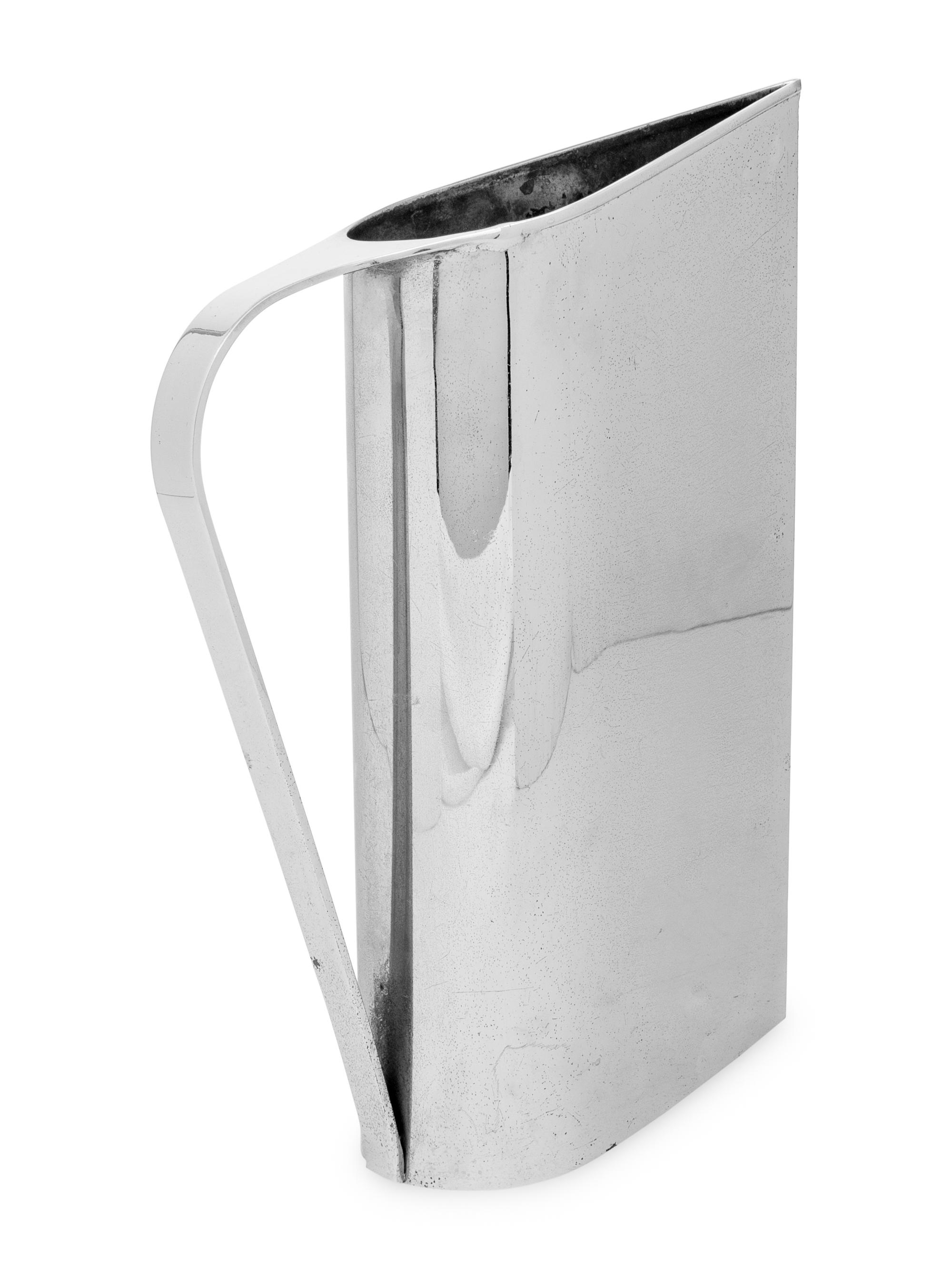 An Art Deco "Normandie" Chrome Plated Brass Pitcher