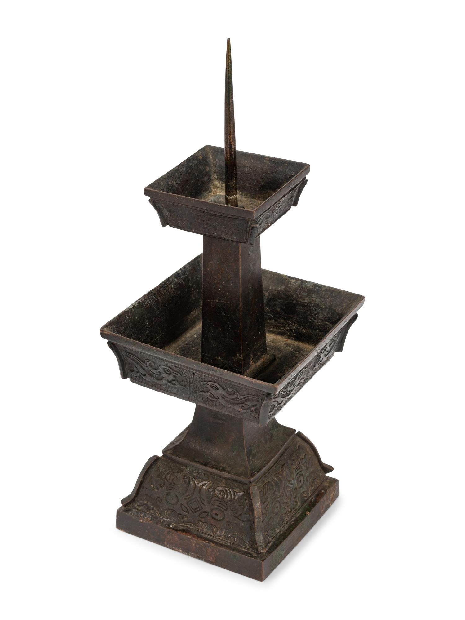 A Chinese Archaistic Bronze Five-Piece Garniture