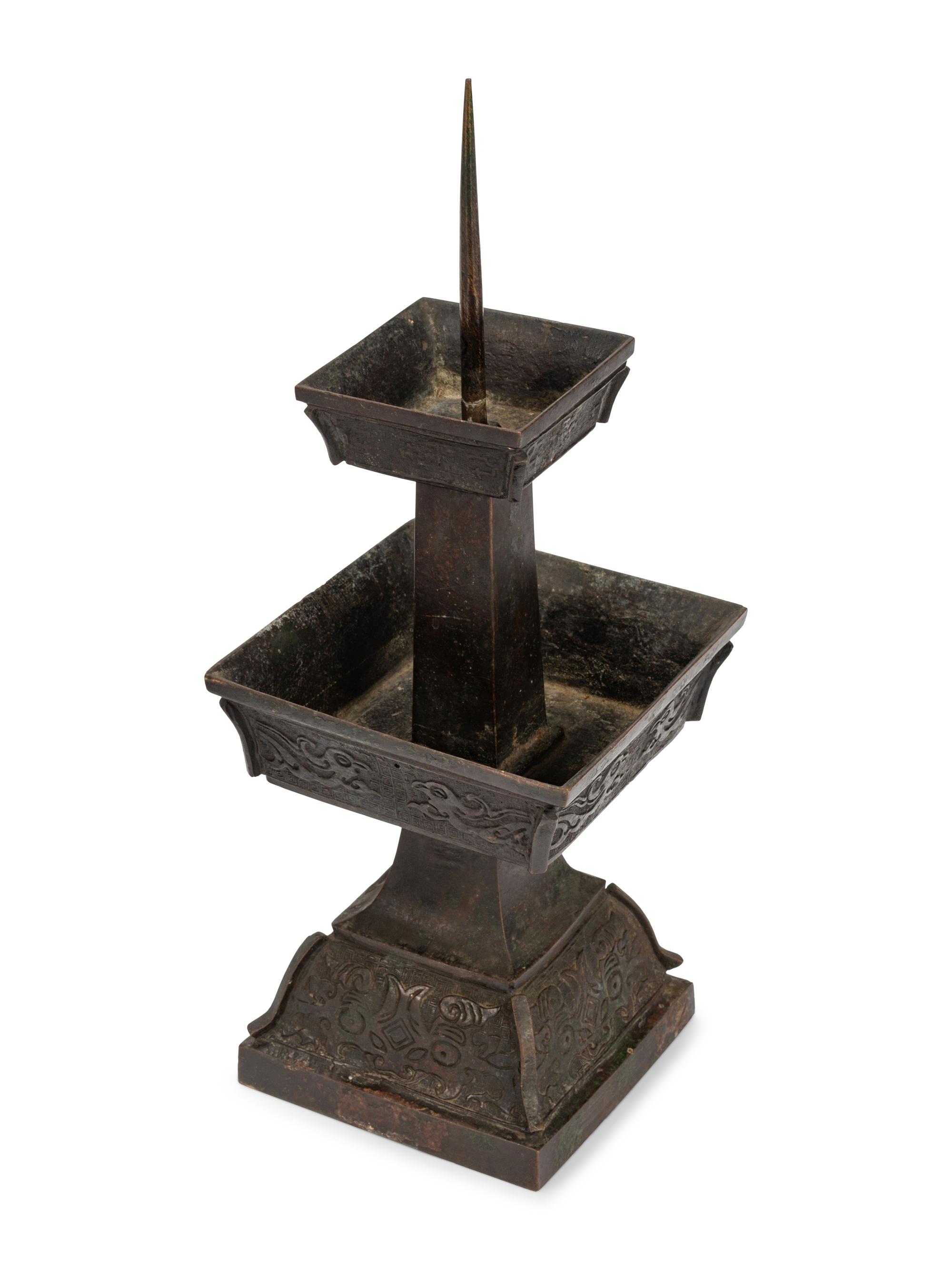 A Chinese Archaistic Bronze Five-Piece Garniture