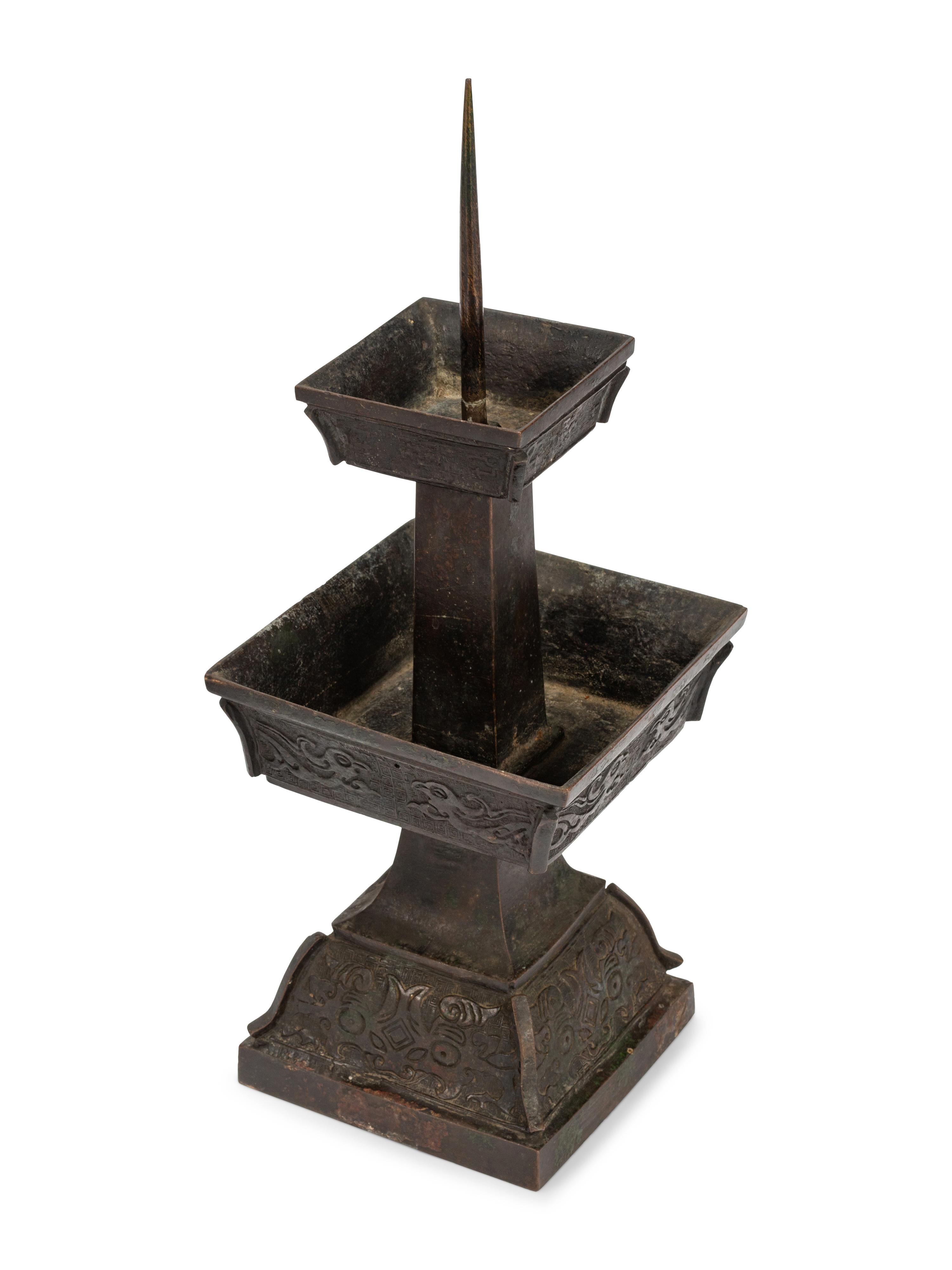 A Chinese Archaistic Bronze Five-Piece Garniture