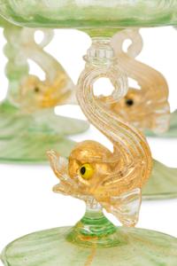 A Venetian Glass Stemware Service