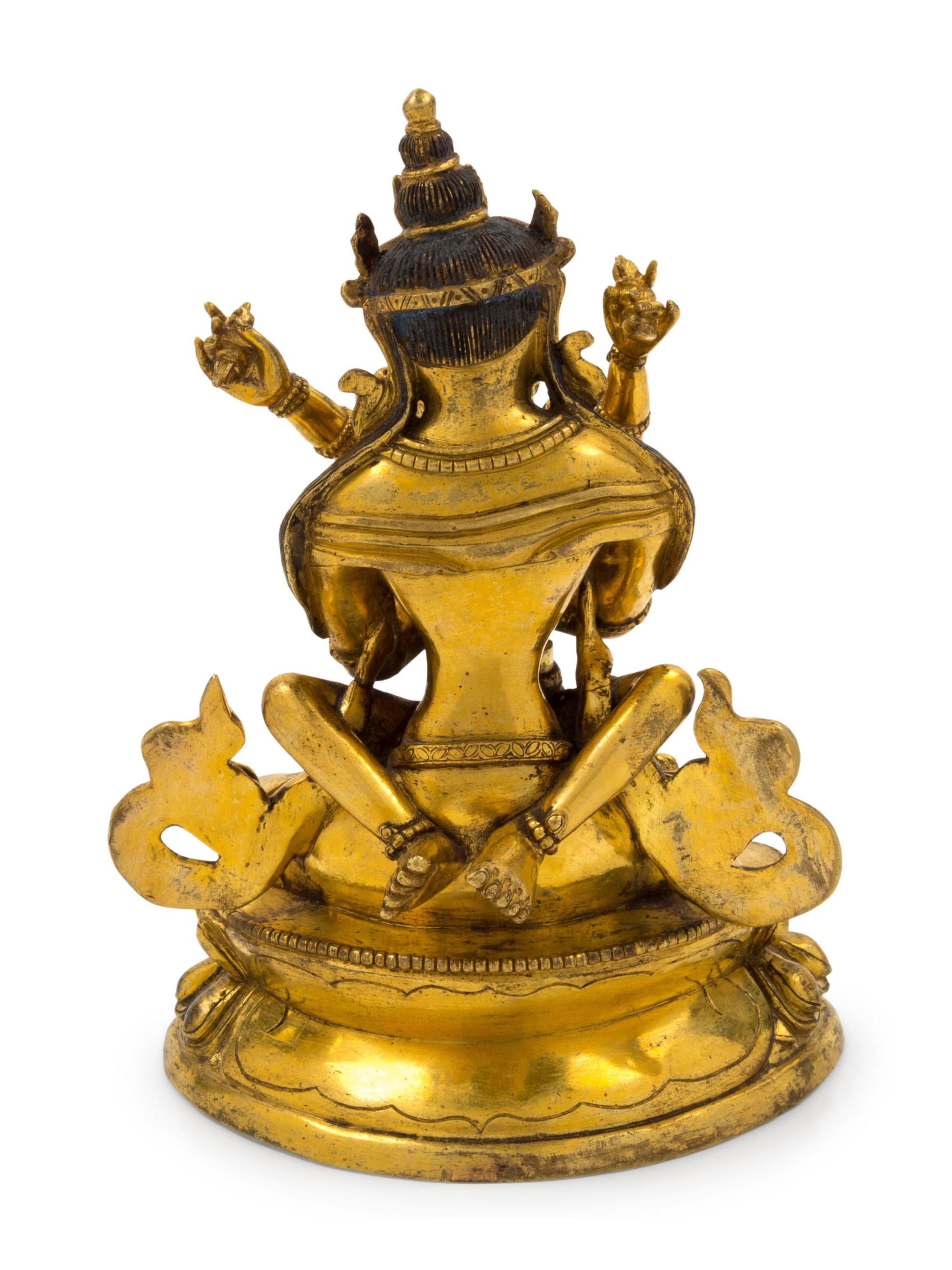 A Sino-Tibetan Gilt Bronze Figure of Vajradhara
