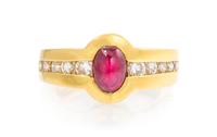 An 18 Karat Yellow Gold, Ruby and Diamond Ring, Chaumet, 6.55 dwts.