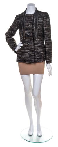 A Pauline Trigere Brown and Black Tweed Jacket,