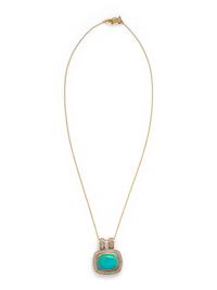TURQUOISE AND DIAMOND PENDANT/NECKLACE