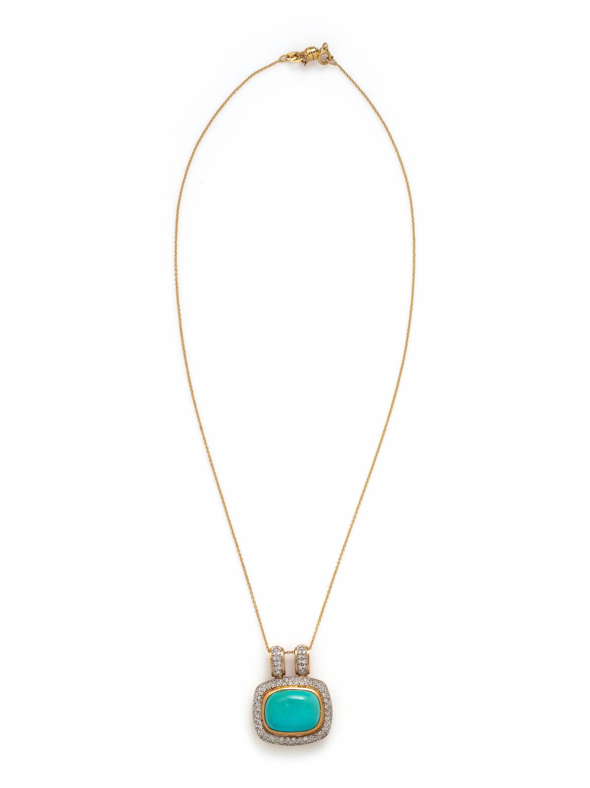 TURQUOISE AND DIAMOND PENDANT/NECKLACE