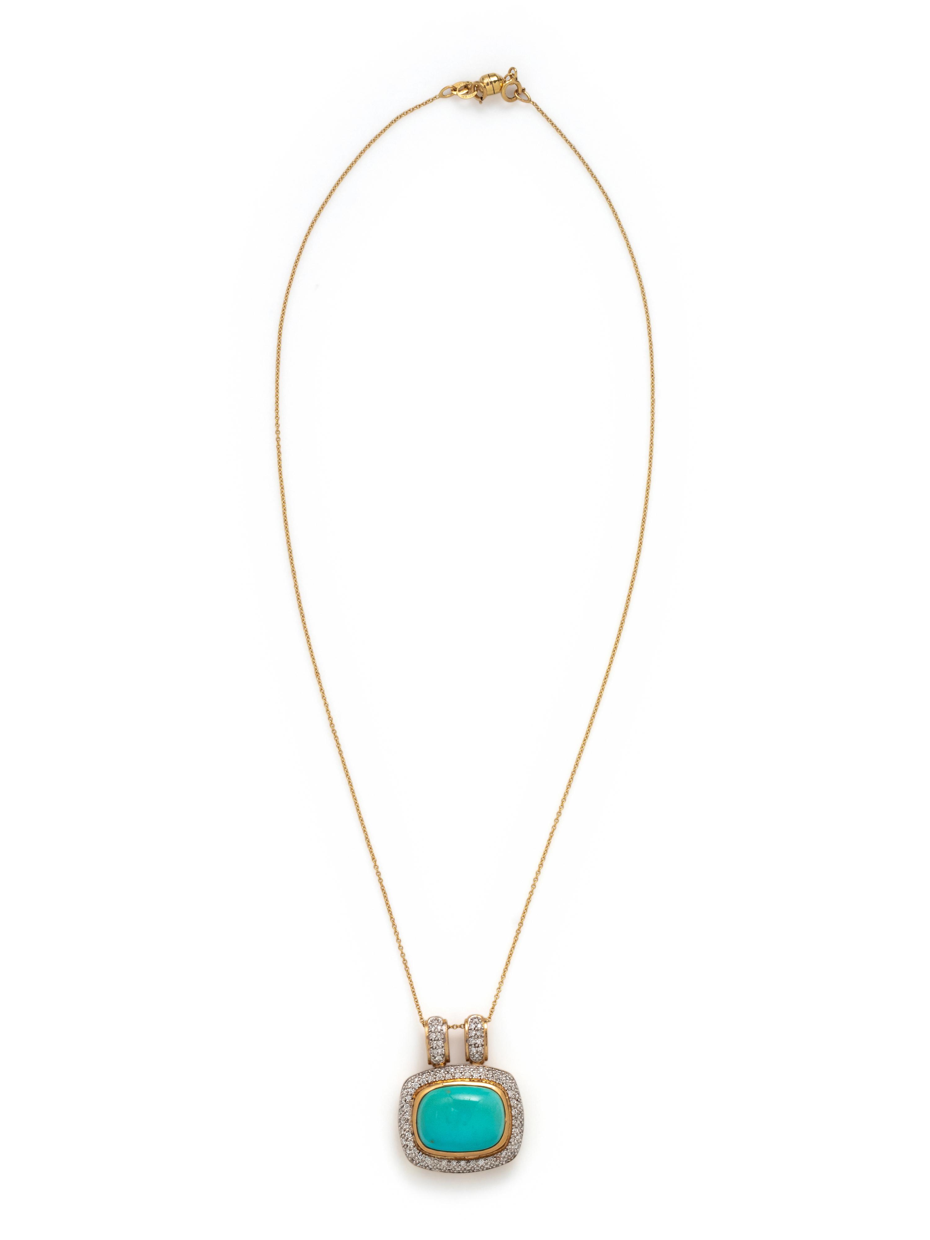 TURQUOISE AND DIAMOND PENDANT/NECKLACE