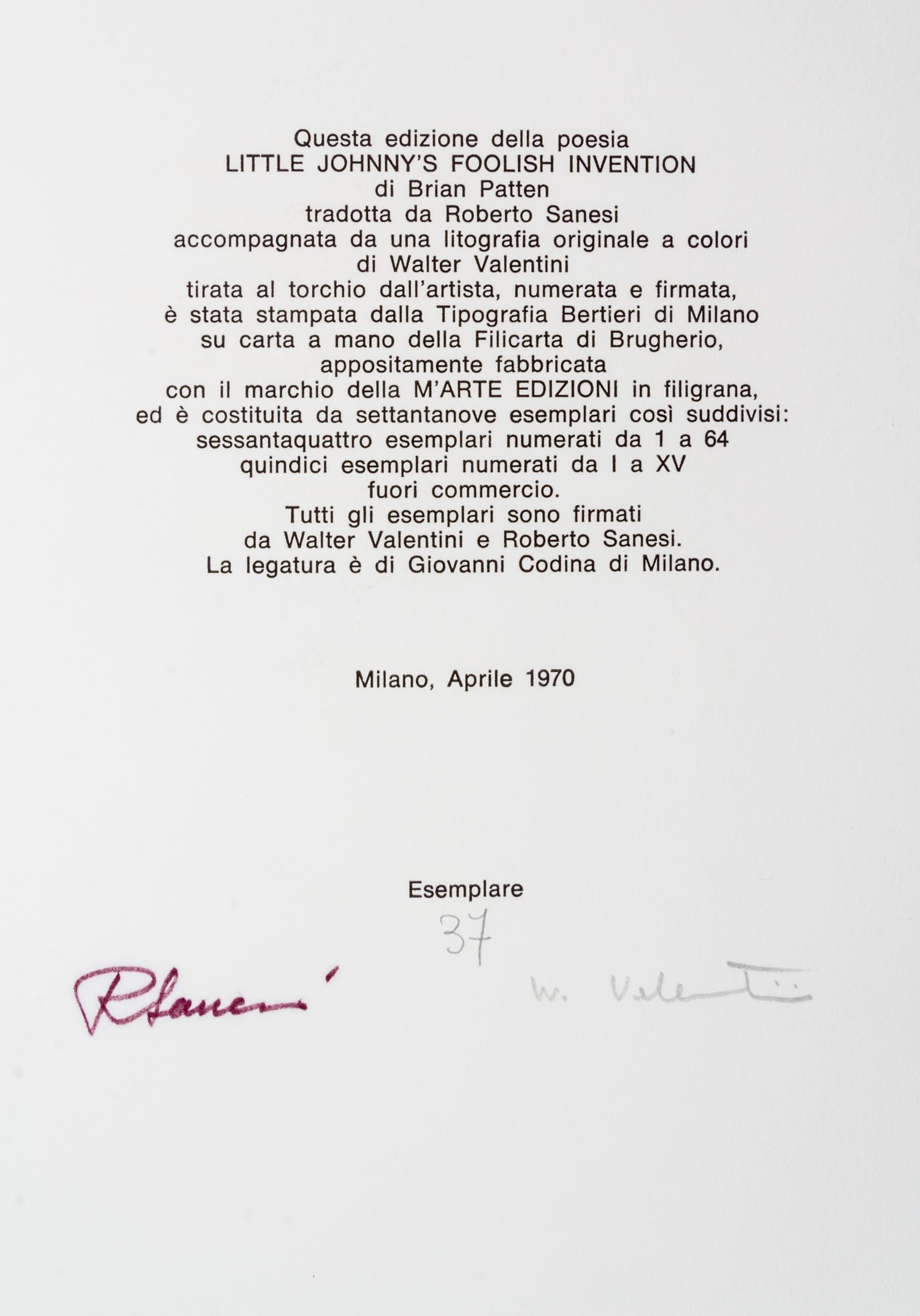 SANESI, ROBERTO. Un Lavoro dificile. Milan, 1970. Limited, signed. With one other by Sanesi. (2 works)